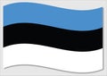 Waving flag of Estonia vector graphic. Waving Estonian flag illustration. Estonia country flag wavin in the wind is a symbol of