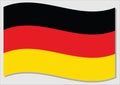 Waving flag of Germany vector graphic. Waving German flag illustration. Germany country flag wavin in the wind is a symbol of