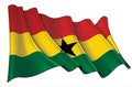 Waving Flag of Ghana
