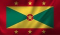 Waving flag of the Grenada. Waving Grenada flag