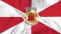 Waving flag of Guarda district in Portugal. 3d animation in 4k video.