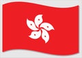 Waving flag of Hong Kong vector graphic. Waving Hongkonger flag illustration. Hong Kong country flag wavin in the wind is a symbol