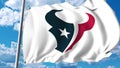 Waving flag with Houston Texans professional team logo. Editorial 3D rendering Royalty Free Stock Photo