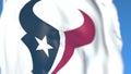 Waving flag with Houston Texans team logo, close-up. Editorial 3D rendering Royalty Free Stock Photo