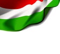 Waving flag of Hungary close-up with shadow on white background. Vector illustration with copy space Royalty Free Stock Photo