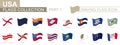 Waving flag icon, flags of the US states sorted alphabetically, from Alabama to Iowa