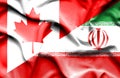 Waving flag of Iran and Canada
