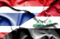 Waving flag of Iraq and Thailand