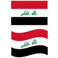Waving flag of Iraq. Iraq flag on white background. flat style Royalty Free Stock Photo