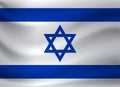 Waving flag of Israel. Vector illustration Royalty Free Stock Photo