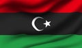 Waving flag of the Libya. Waving Libya flag