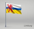 Waving flag of Limburg - province of Netherlands on flagpole. Te Royalty Free Stock Photo