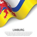 Waving flag of Limburg is a province of Netherlands on white bac Royalty Free Stock Photo