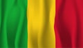 Waving flag of the Mali. Waving Mali flag