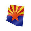Waving flag map of Arizona. Vector illustration Royalty Free Stock Photo