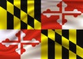 Waving flag of Maryland. 10 EPS Royalty Free Stock Photo