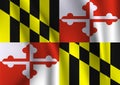 Waving flag of Maryland. 10 EPS Royalty Free Stock Photo