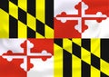 Waving flag of Maryland Royalty Free Stock Photo