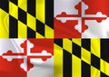 Waving flag of Maryland Royalty Free Stock Photo