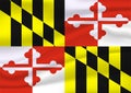 Waving flag of Maryland Royalty Free Stock Photo