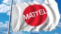 Waving flag with Mattel logo. Editoial 3D rendering Royalty Free Stock Photo