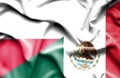 Waving flag of Mexico and Poland