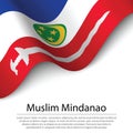 Waving flag of Muslim Mindanao on white background. Banner or ri