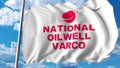 Waving flag with National Oilwell Varco logo. Editoial 3D rendering