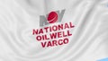 Waving flag with National Oilwell Varco logo. Seamles loop 4K editorial animation