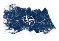 Waving Flag of NATO Grunge