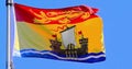 A waving flag of New Brunswick a Canadian Province.