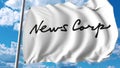 Waving flag with News Corp logo. Editoial 3D rendering Royalty Free Stock Photo