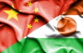 Waving flag of Niger and China