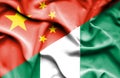 Waving flag of Nigeria and China