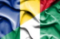 Waving flag of Nigeria and Romania