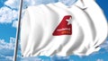 Waving flag with Nordwind Airlines logo. 3D rendering