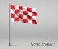 Waving flag of North Brabant - province of Netherlands on flagpo Royalty Free Stock Photo