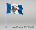 Waving flag of Northwest Territories - province of Canada on fla Royalty Free Stock Photo