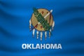 Waving flag of Oklahoma. Vector illustration