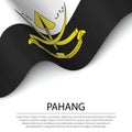 Waving flag of Pahang is a state of Malaysia on white background