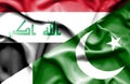 Waving flag of Pakistan and Iraq
