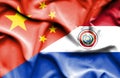 Waving flag of Paraguay and China