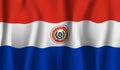 Waving flag of the Paraguay. Waving Paraguay flag