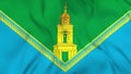 Waving flag of Pavlovsky Posad city in Moscow oblast of Russia. 3d animation in 4k video.