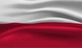 Waving flag of the Poland. Waving Poland flag Royalty Free Stock Photo