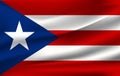 Realistic waving flag of the Waving Flag of Puerto Rico, high resolution Fabric textured flowing flag,vector EPS10 Royalty Free Stock Photo