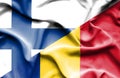 Waving flag of Romania and Finland