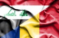 Waving flag of Romania and Iraq