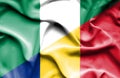 Waving flag of Romania and Nigeria