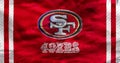 A waving flag of The San Francisco 49ers, a professional American football team